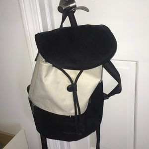 Black and white designer backpack